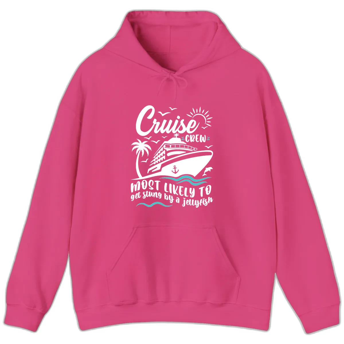 Cruise Crew Jellyfish Sting Hoodie in Heliconia
