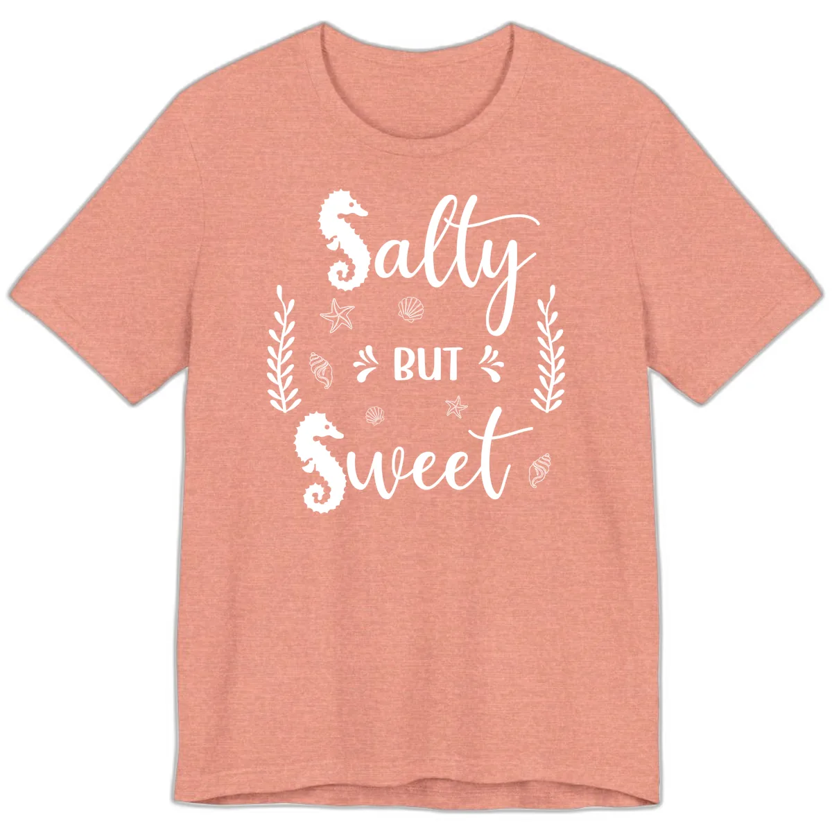 Salty But Sweet Nautical Design Premium T-Shirt in Heather Sunset