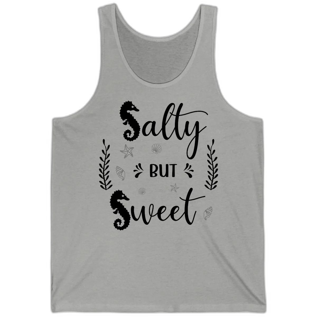 Salty But Sweet Nautical Design Tank in Athletic Heather