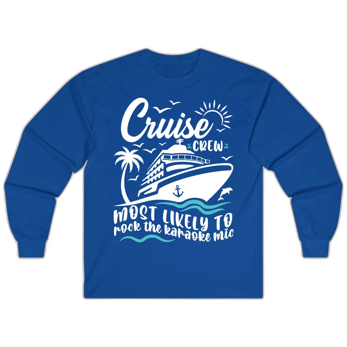 Cruise Crew Karaoke Night Long Sleeve in Royal