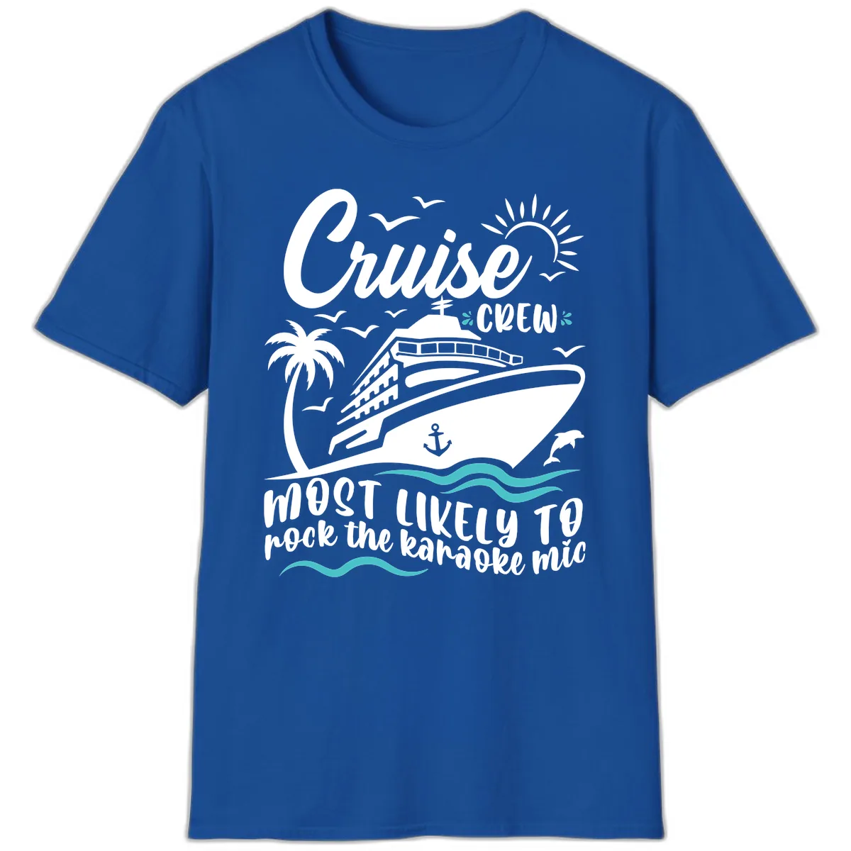 Cruise Crew Karaoke Night T-Shirt in Royal