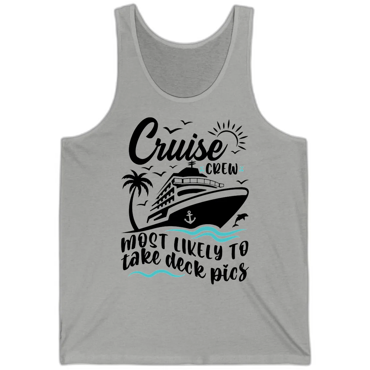 Cruise Crew Most Likely To Take Deck Pics Tank in Athletic Heather