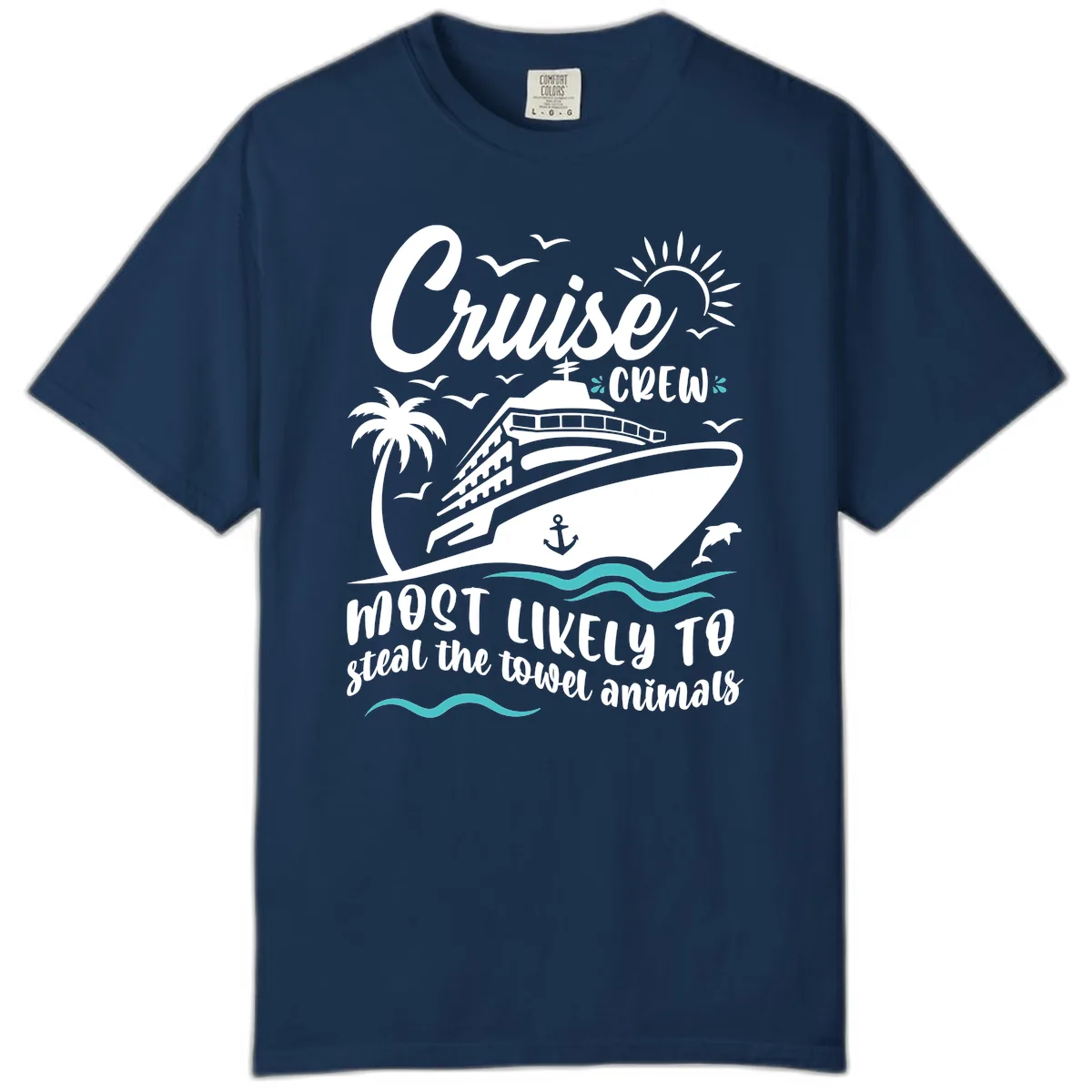 Cruise Crew Most Likely To Steal Towels Comfort Color in Navy