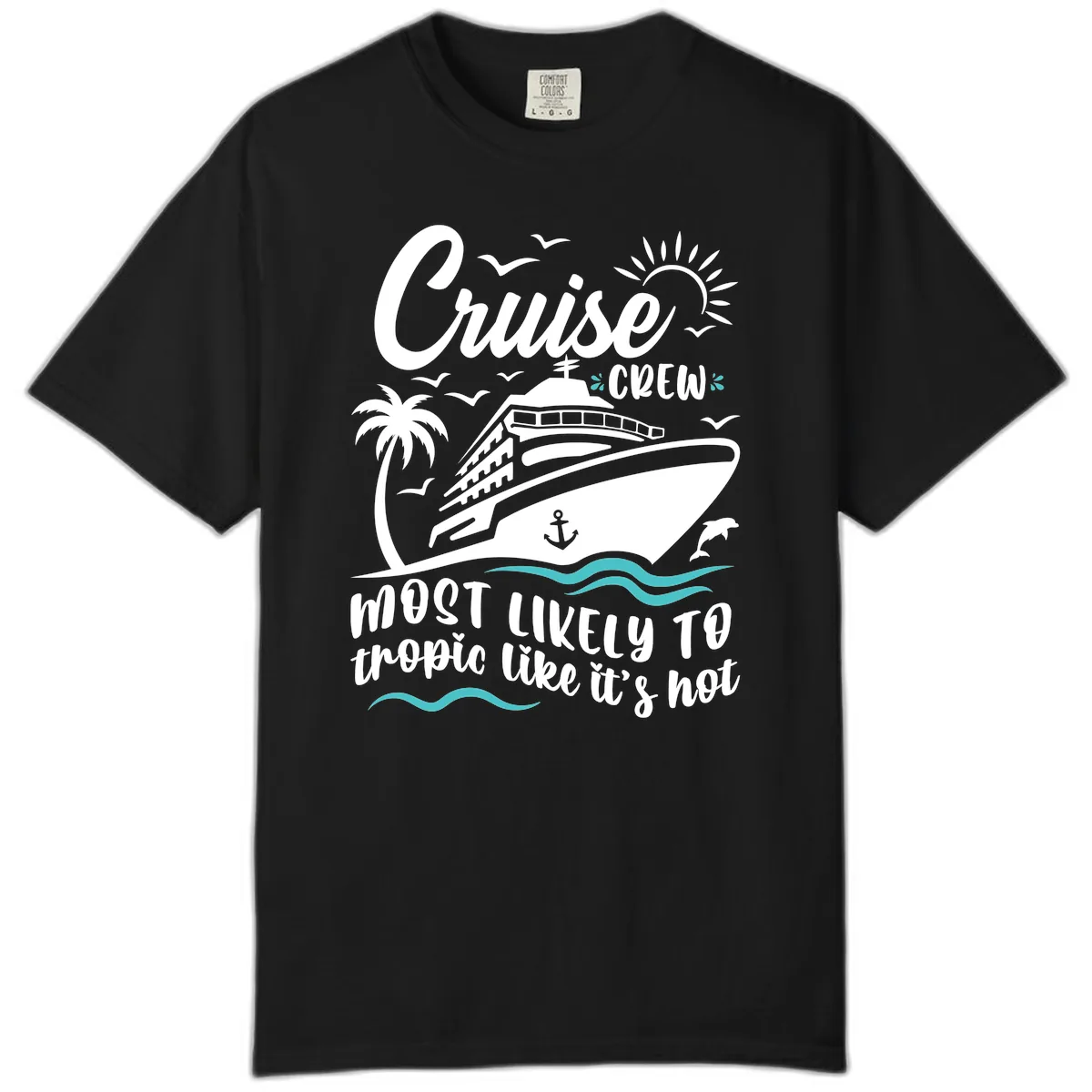 Cruise Crew Tropical Vibes Comfort Color in Black