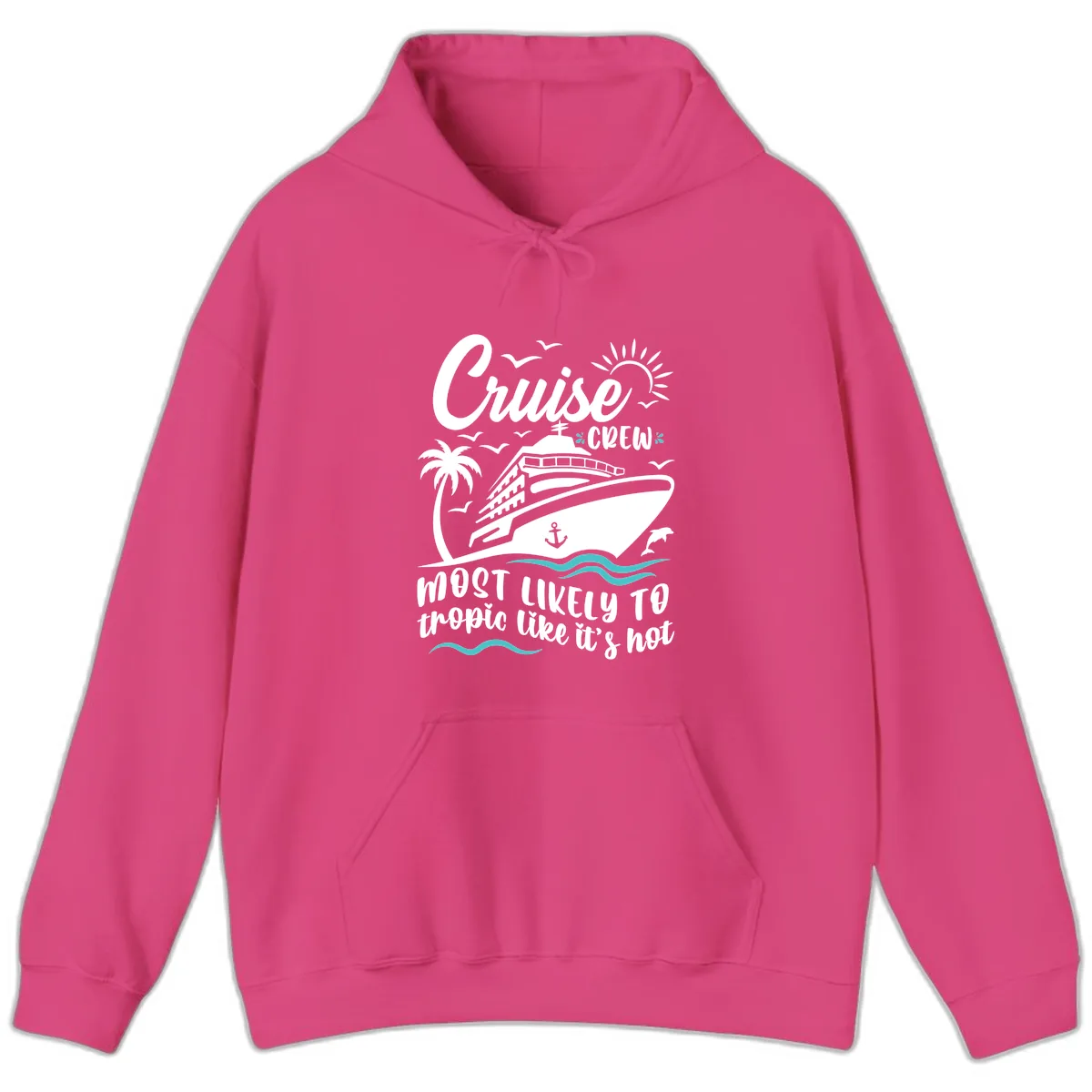 Cruise Crew Tropical Vibes Hoodie in Heliconia