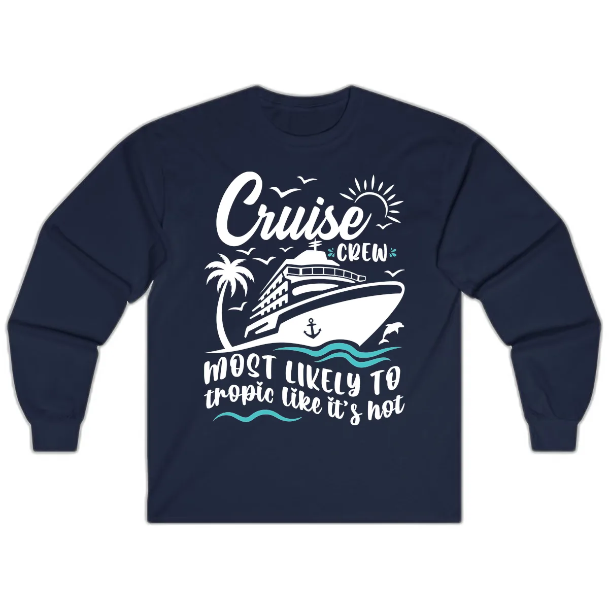 Cruise Crew Tropical Vibes Long Sleeve in Navy