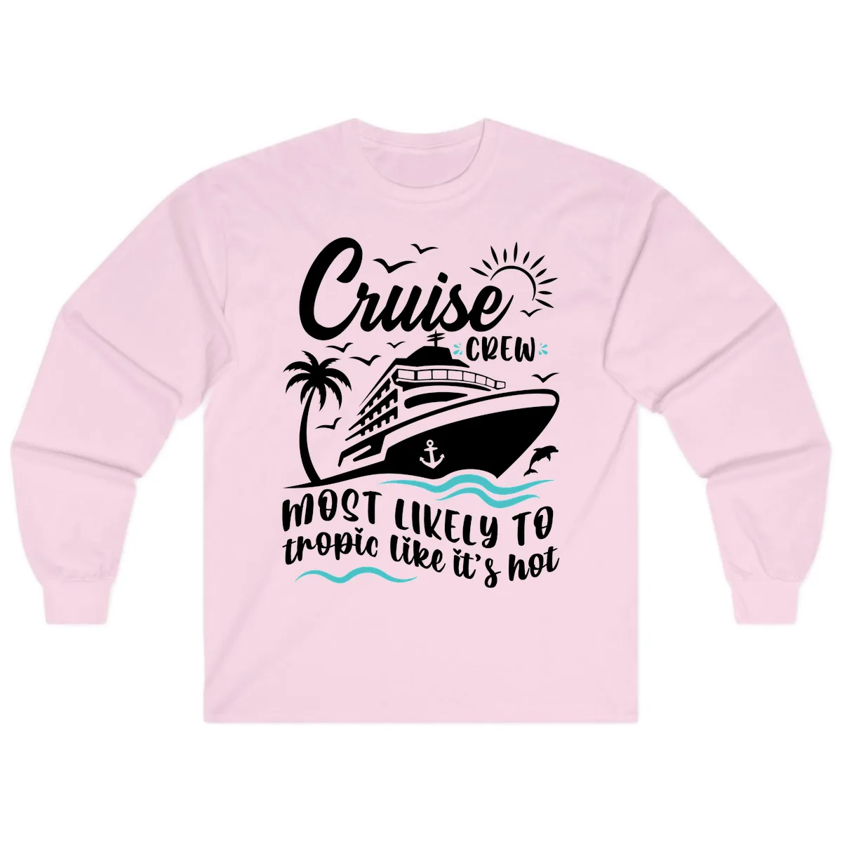 Cruise Crew Tropical Vibes Long Sleeve in Light Pink