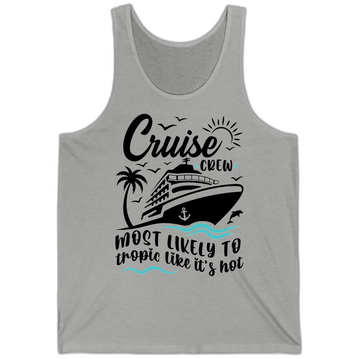 Cruise Crew Tropical Vibes Tank in Athletic Heather