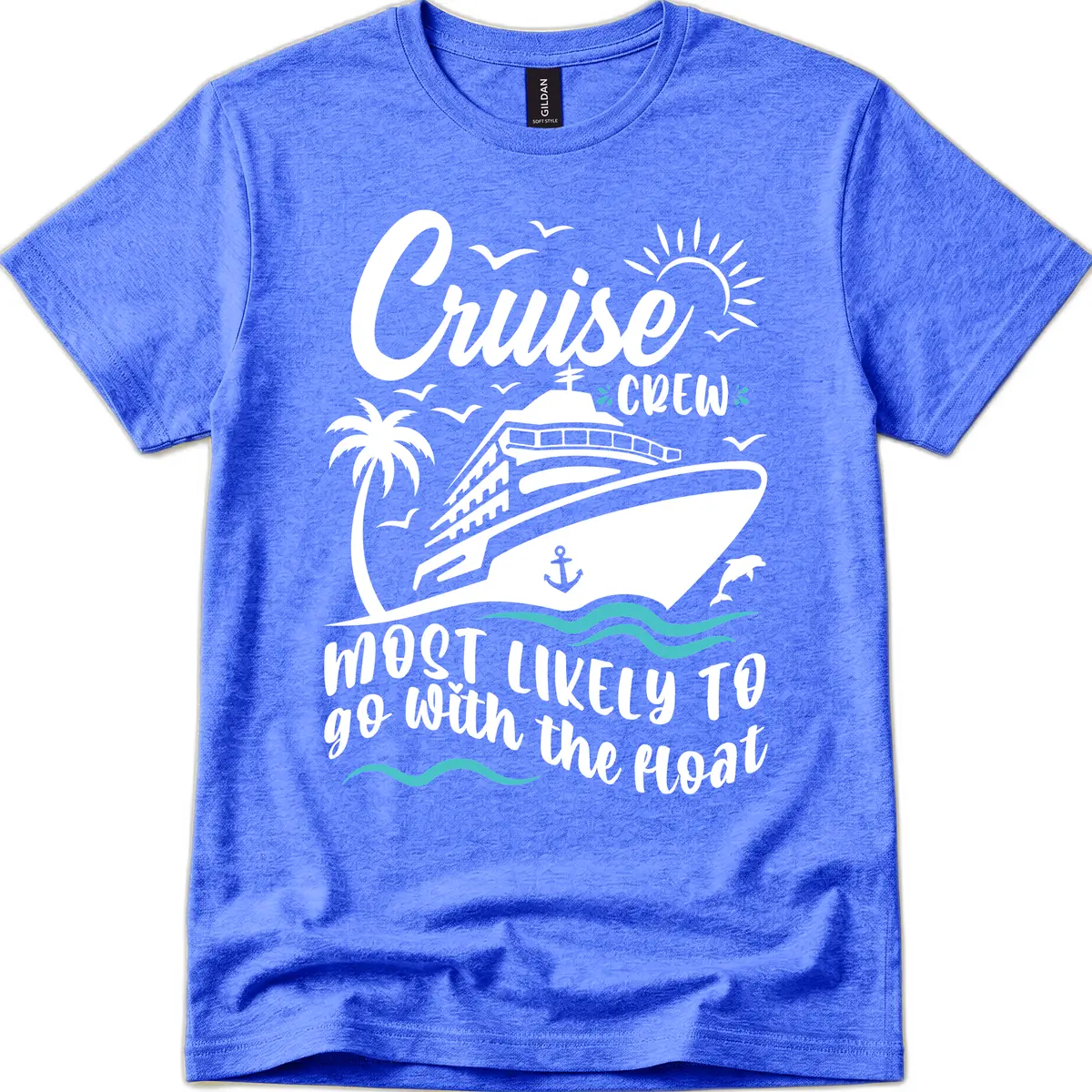 Cruise Crew Most Likely To Go With The Boat T-Shirt in Heather Royal