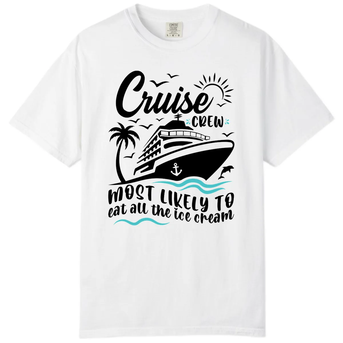 Cruise Crew Ice Cream Vacation Comfort Color in White