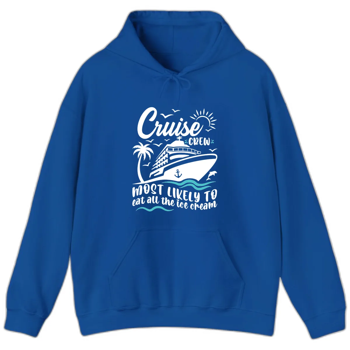 Cruise Crew Ice Cream Vacation Hoodie in Royal