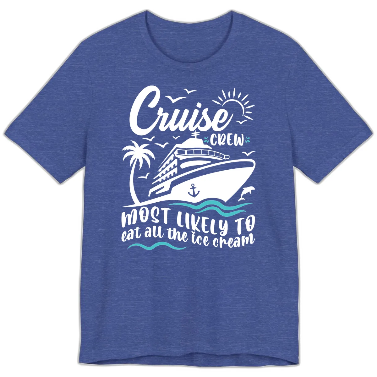 Cruise Crew Ice Cream Vacation Premium T-Shirt in Heather True Royal