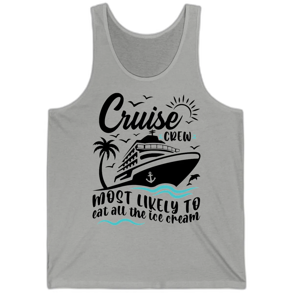 Cruise Crew Ice Cream Vacation Tank in Athletic Heather