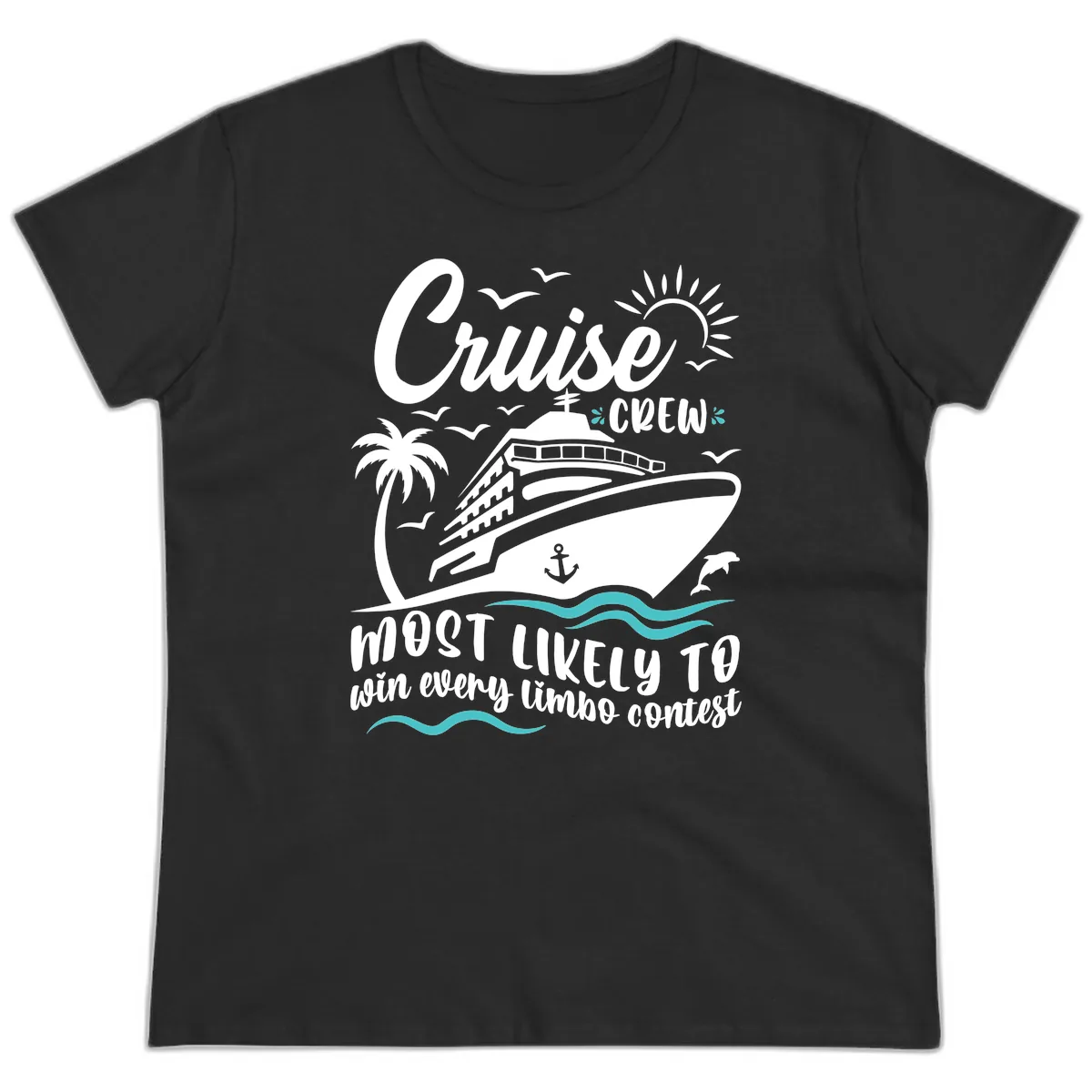 Cruise Crew Limbo Contest Ladies Tee in Black