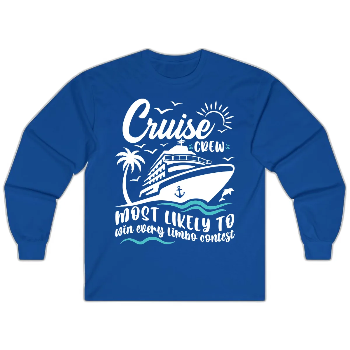 Cruise Crew Limbo Contest Long Sleeve in Royal