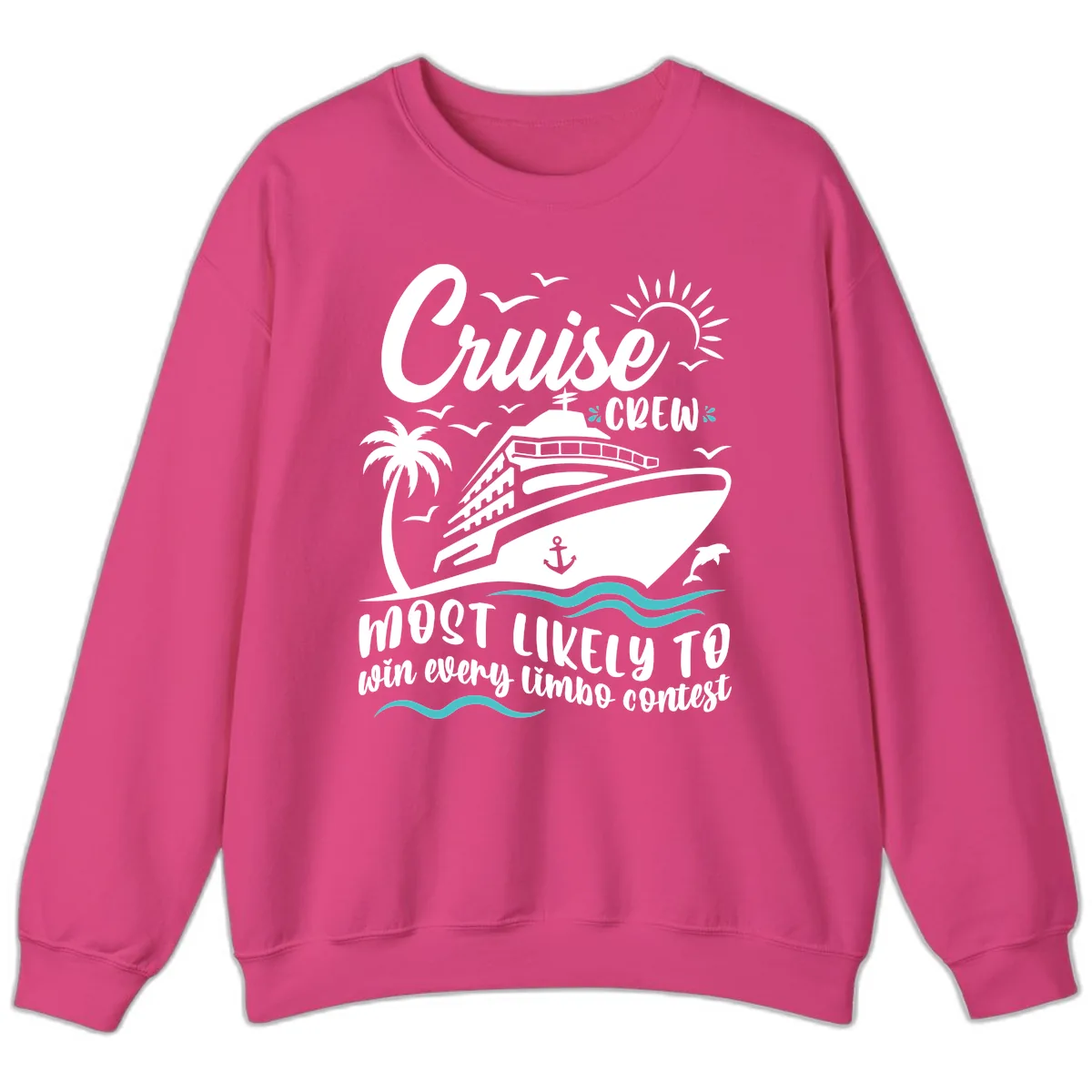 Cruise Crew Limbo Contest Sweatshirt in Heliconia
