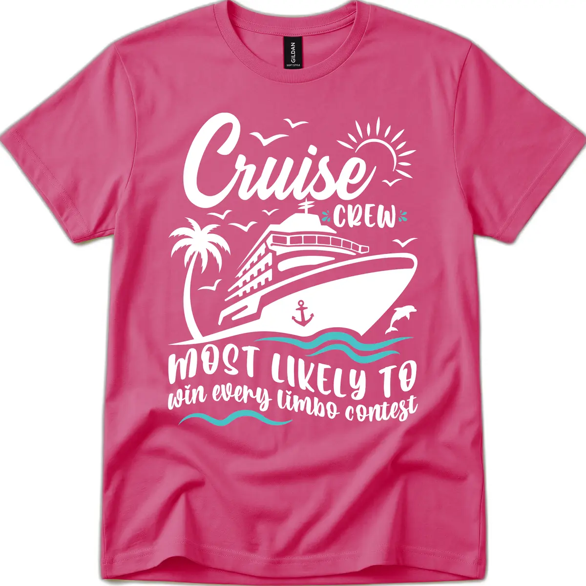 Cruise Crew Limbo Contest T-Shirt in Heliconia