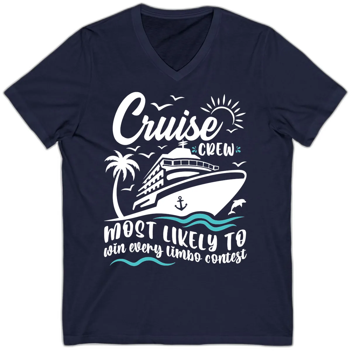 Cruise Crew Limbo Contest V-Neck in Navy
