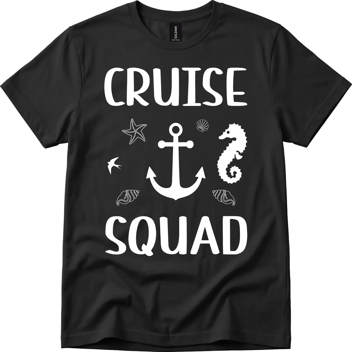 Cruise Squad Anchor T-Shirt in Black