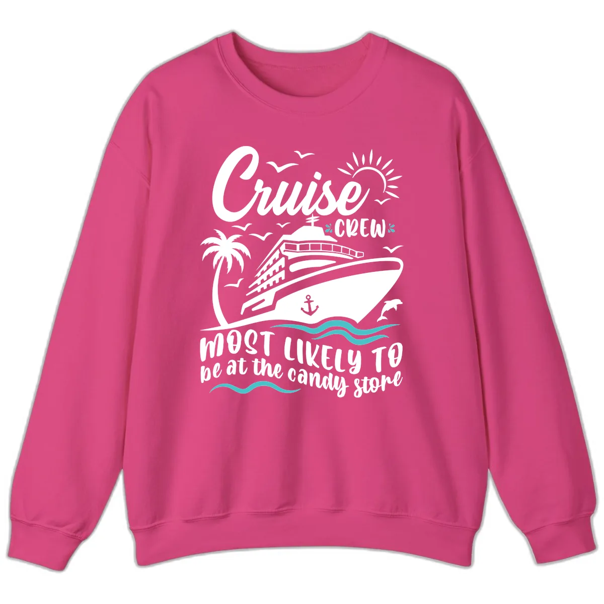 Cruise Crew Candy Store Sweatshirt in Heliconia