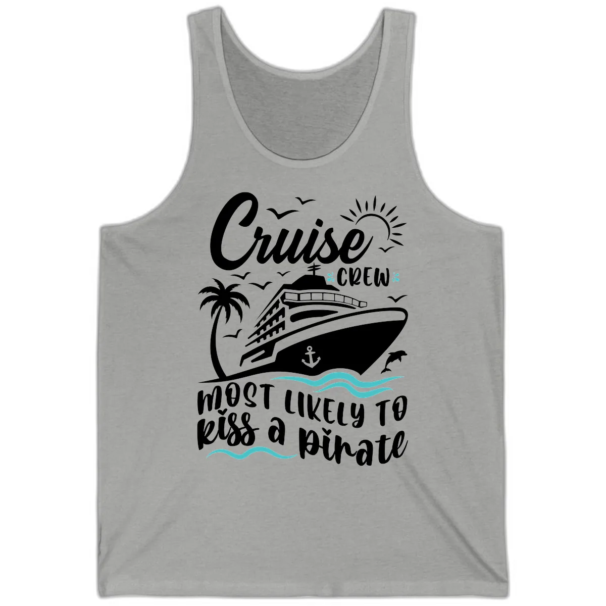 Cruise Crew Most Likely to Kiss a Pirate Tank in Athletic Heather