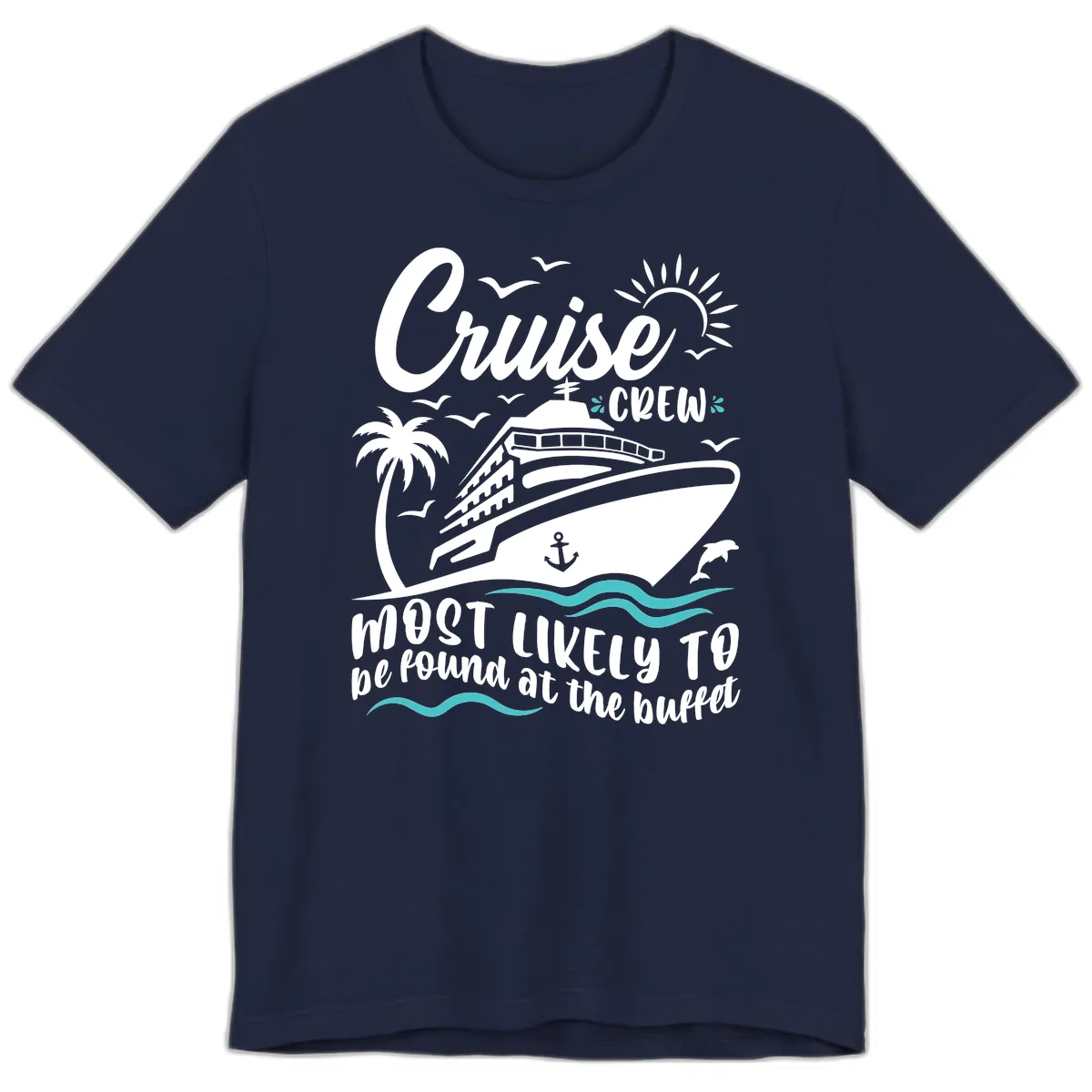 Cruise Crew Buffet Premium T-Shirt in Navy