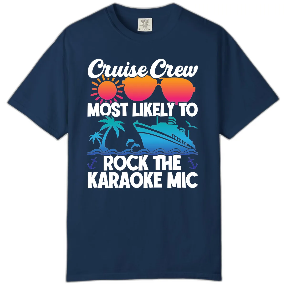 Cruise Crew Karaoke Rock Comfort Color in Navy