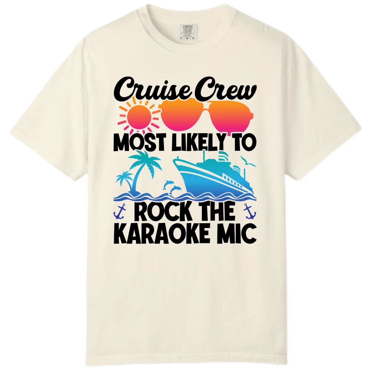 Cruise Crew Karaoke Rock Comfort Color in Ivory
