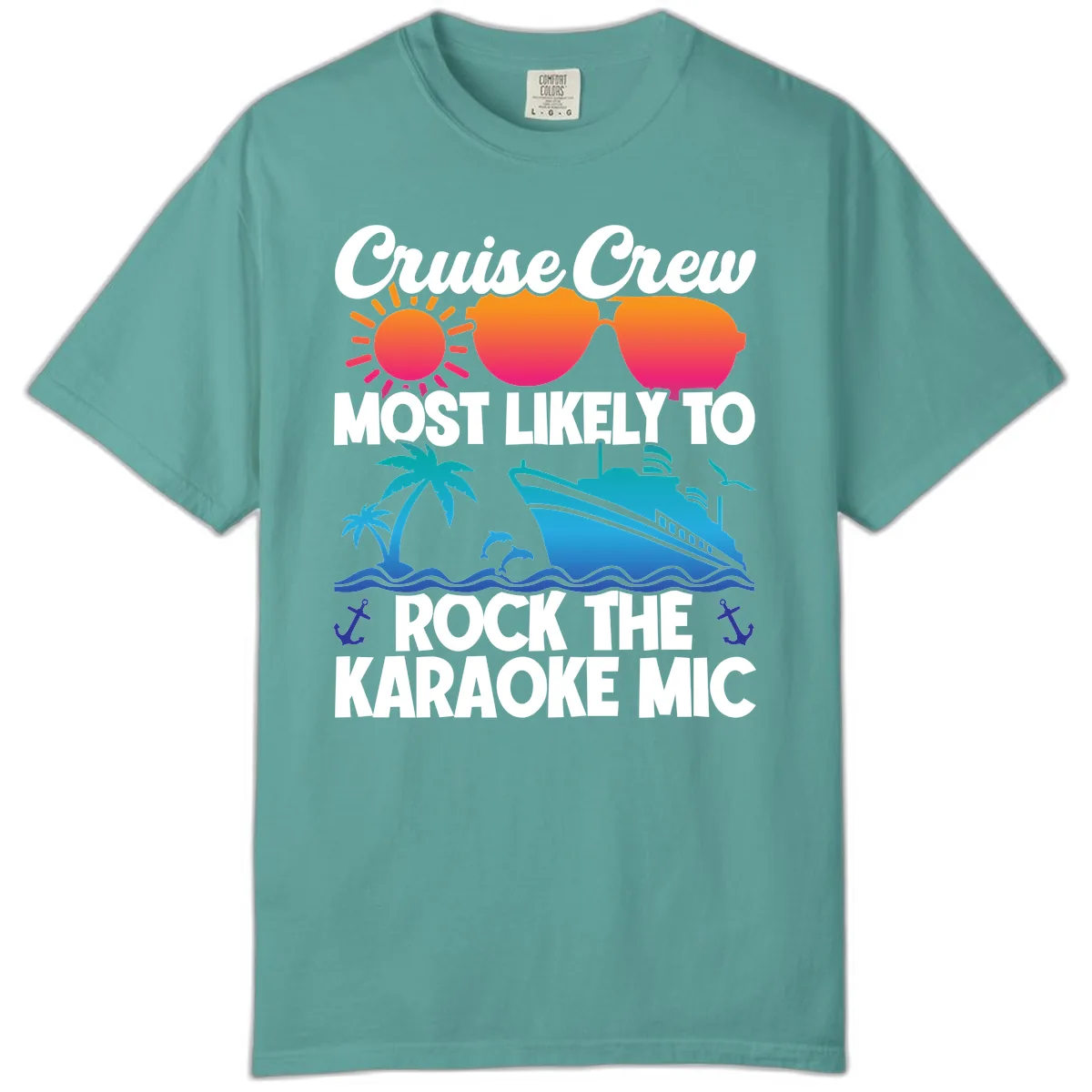Cruise Crew Karaoke Rock Comfort Color in Seafoam