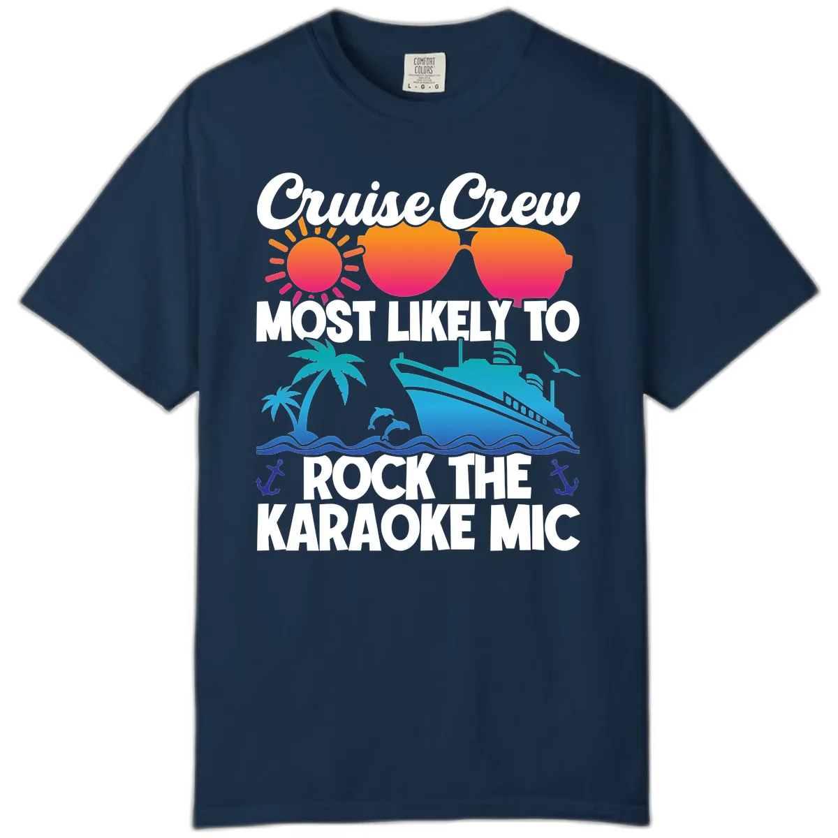 Cruise Crew Karaoke Rock Comfort Color in True Navy