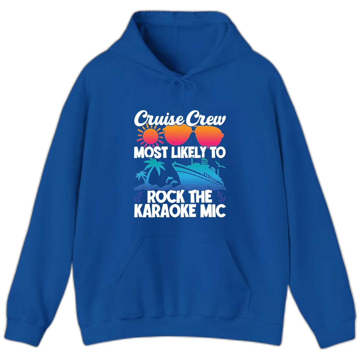 Cruise Crew Karaoke Rock Hoodie in Royal