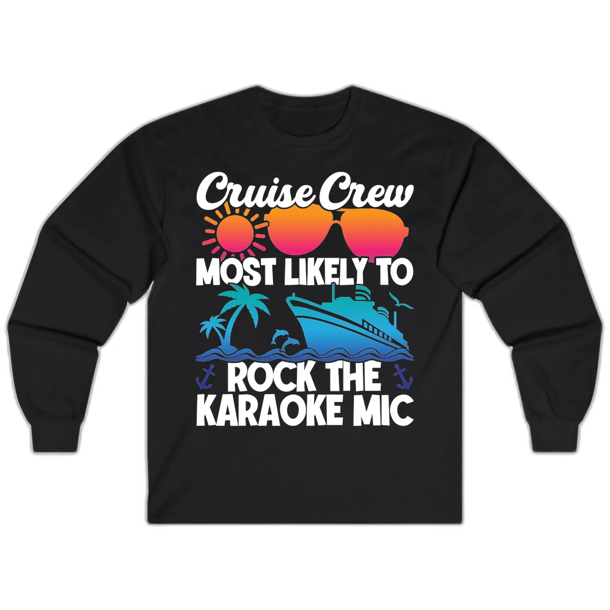 Cruise Crew Karaoke Rock Long Sleeve in Black