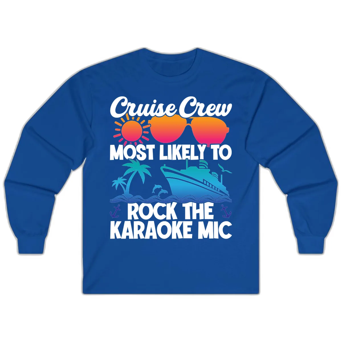 Cruise Crew Karaoke Rock Long Sleeve in Royal