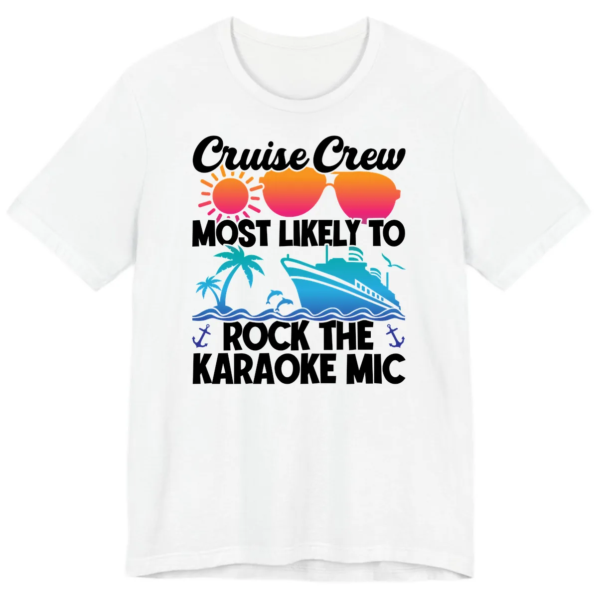 Cruise Crew Karaoke Rock Premium T-Shirt in White