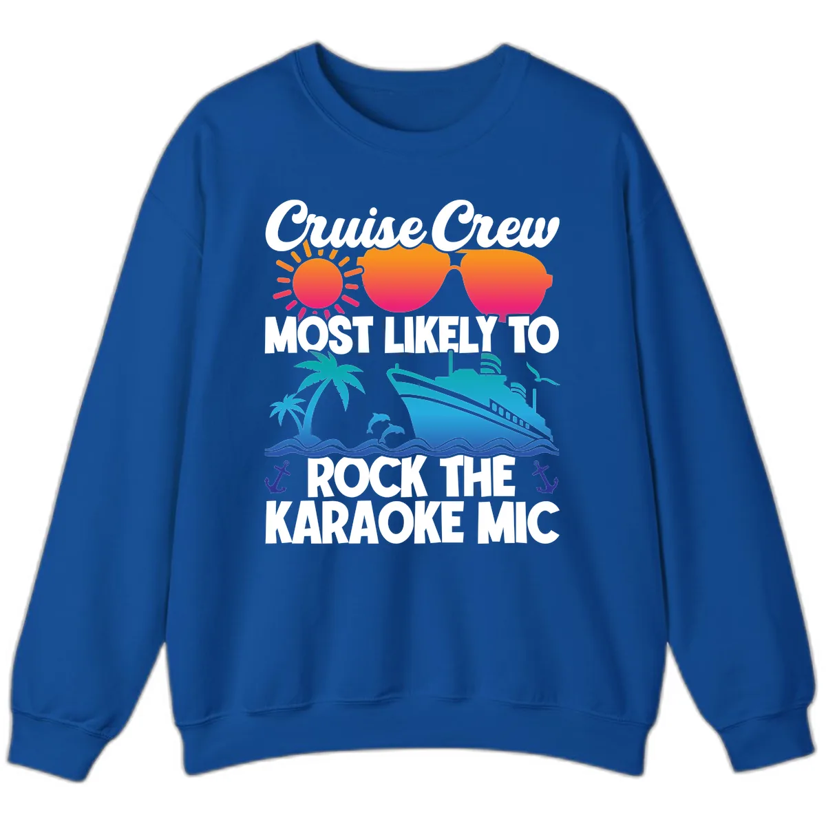 Cruise Crew Karaoke Rock Sweatshirt in Royal