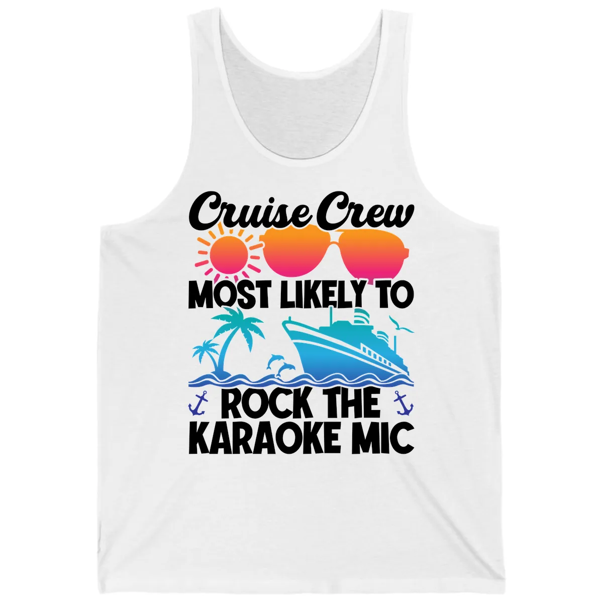 Cruise Crew Karaoke Rock Tank in White