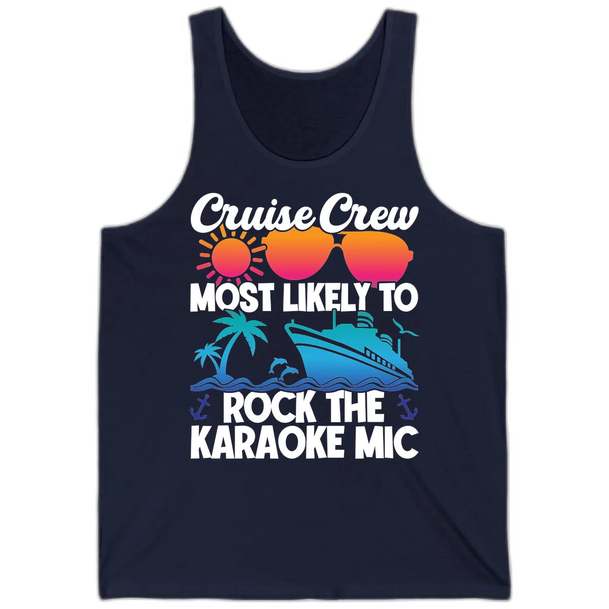 Cruise Crew Karaoke Rock Tank in Navy