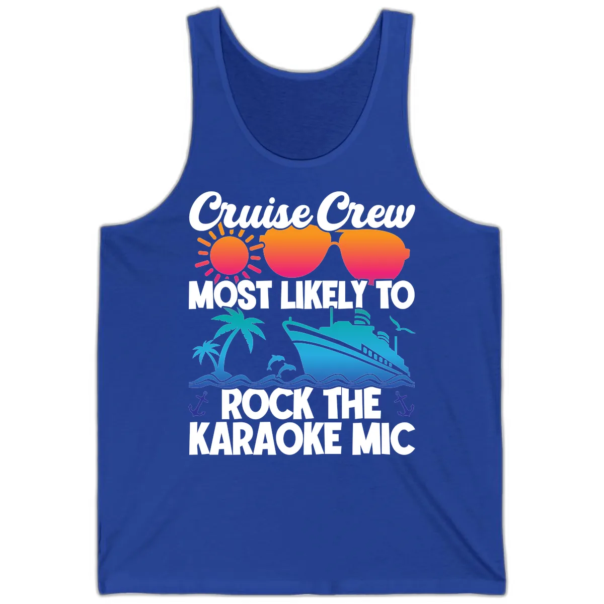 Cruise Crew Karaoke Rock Tank in True Royal