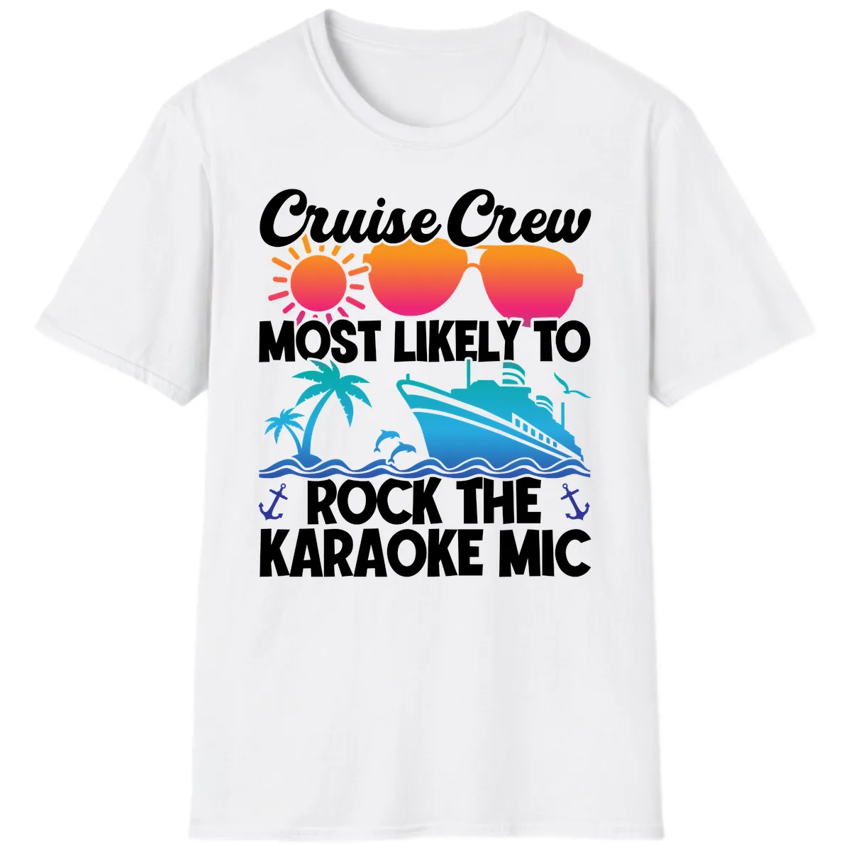 Cruise Crew Karaoke Rock T-Shirt in White