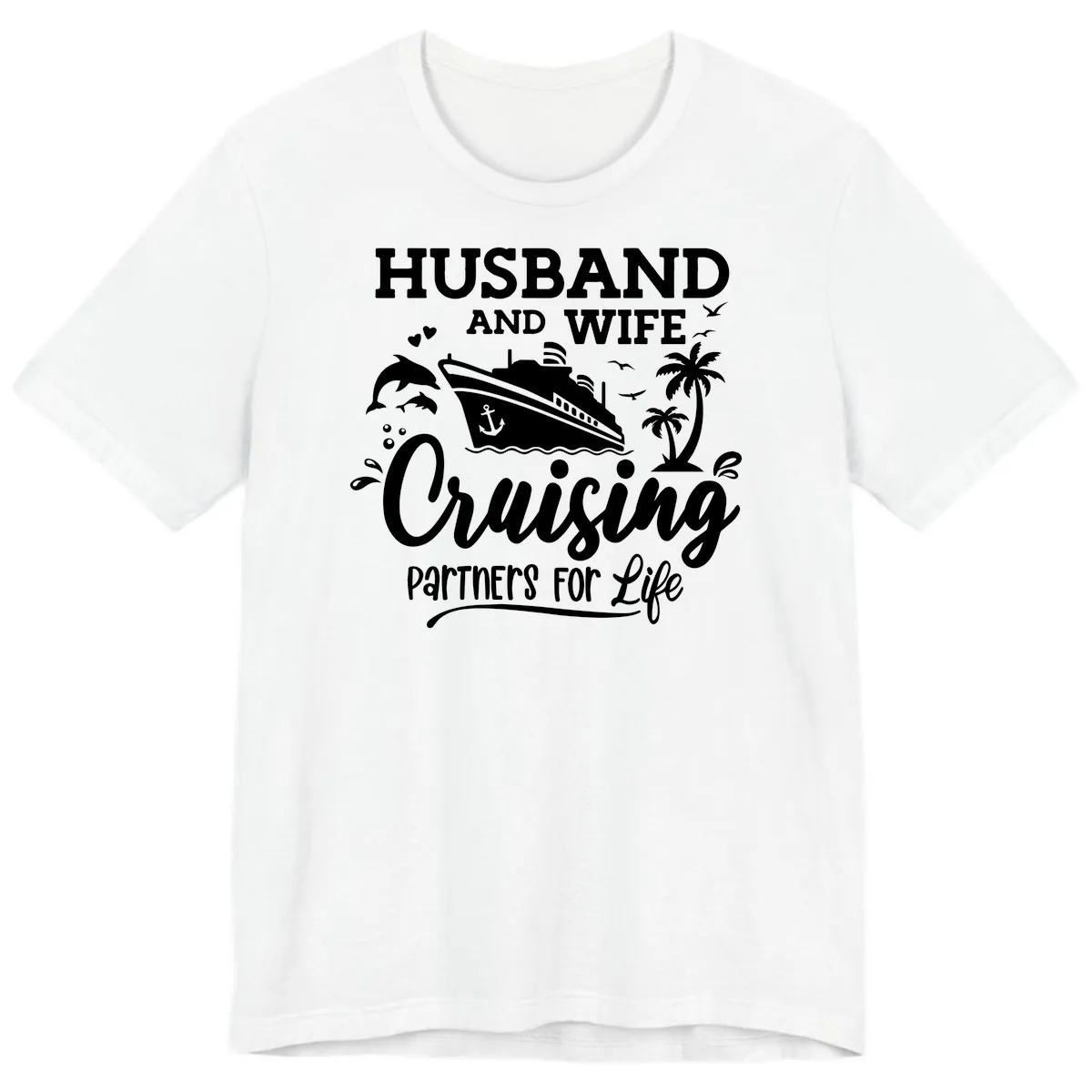 Husband And Wife Cruising Partners For Life Premium T-Shirt in White