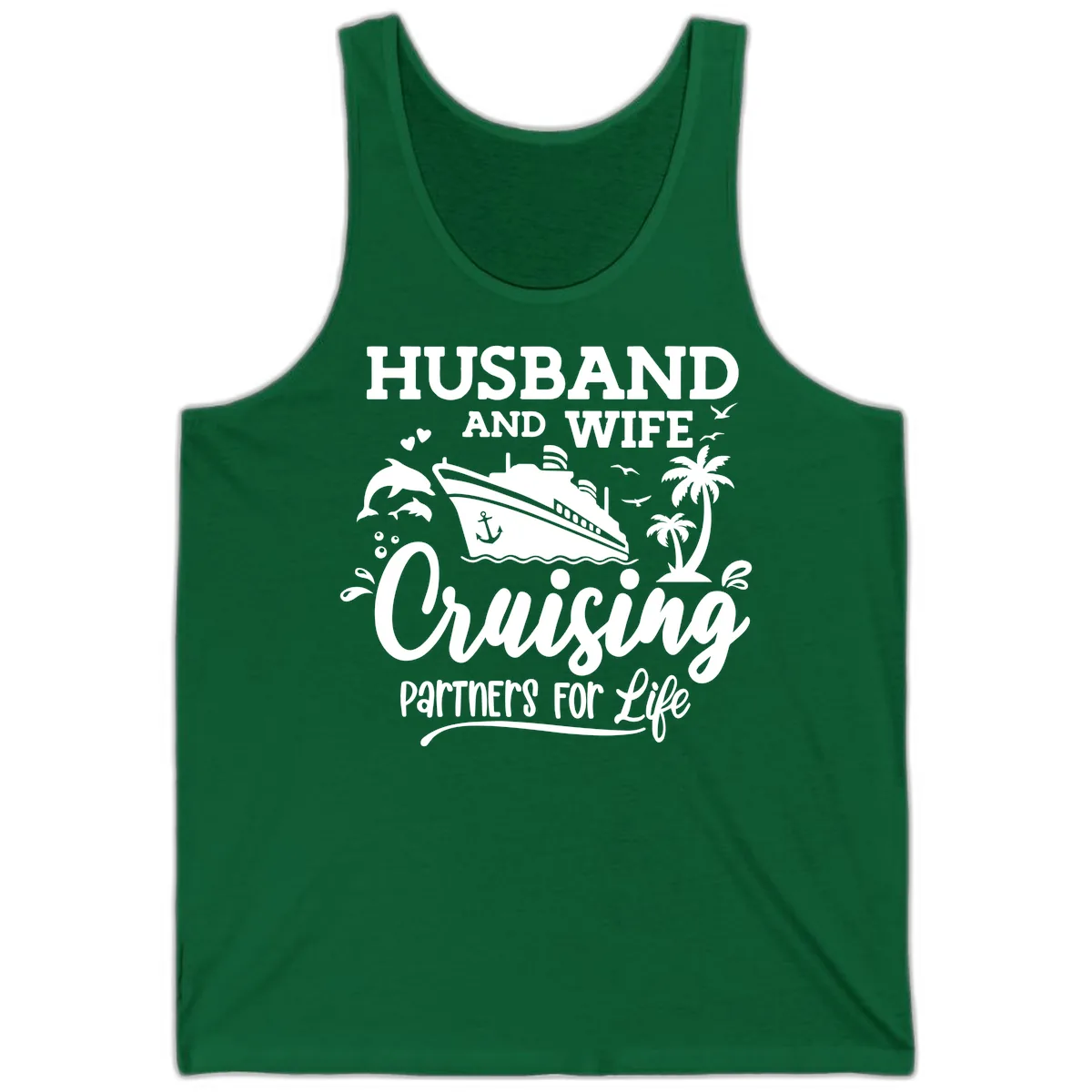 Husband And Wife Cruising Partners For Life Tank in Kelly