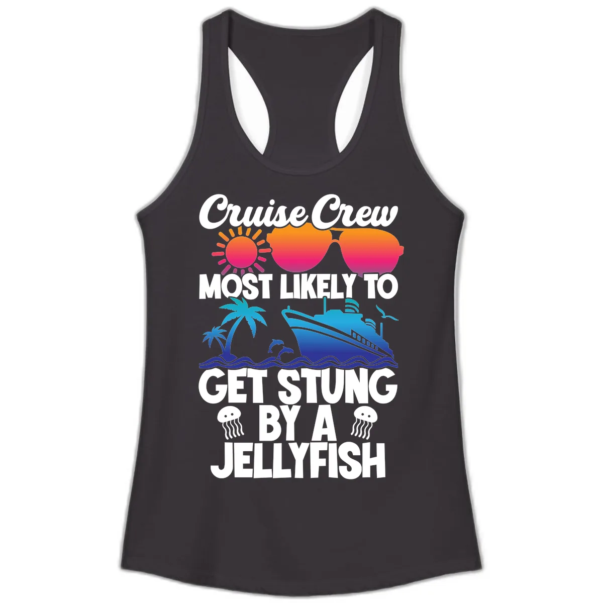 Cruise Crew Most Likely To Get Stung Ladies Tank in Black