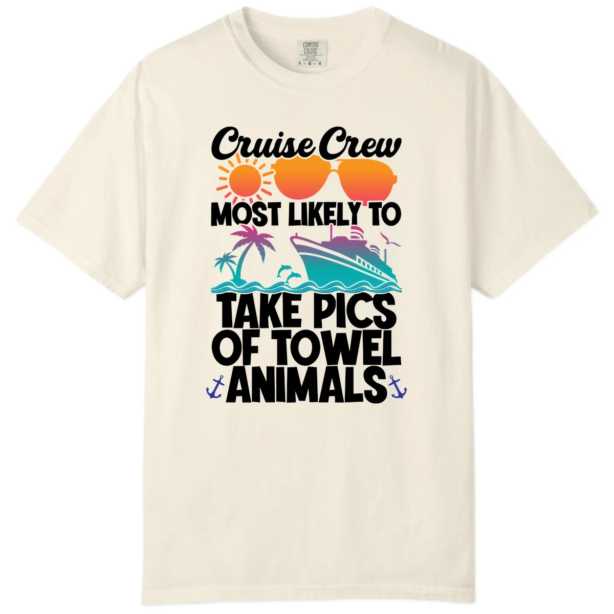 Cruise Crew Towel Animal Photos Comfort Color in Ivory