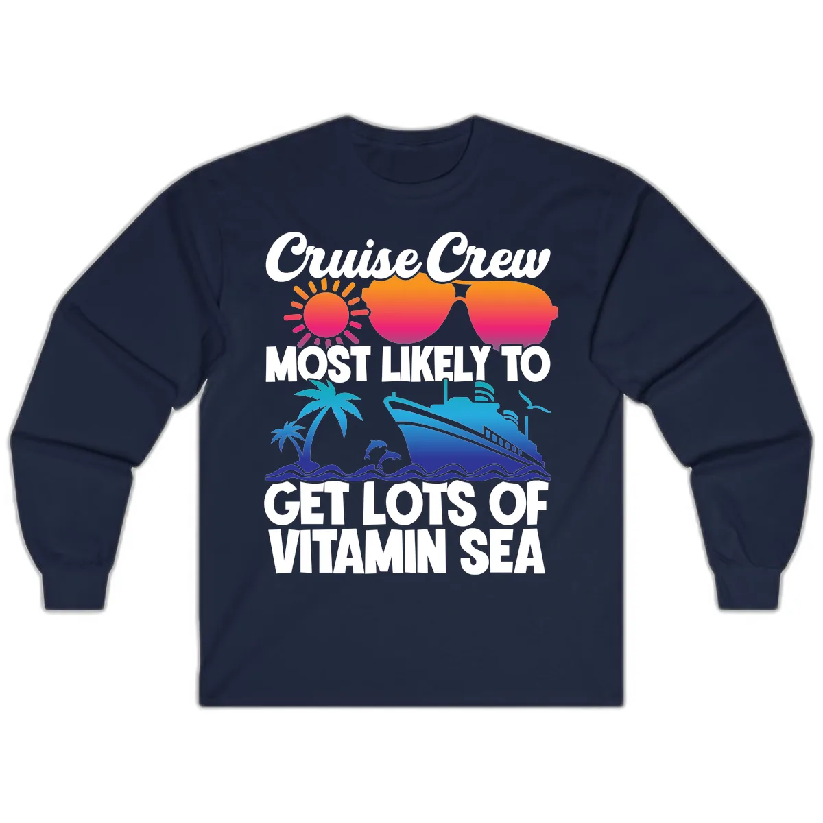 Cruise Crew Vitamin Sea Long Sleeve in Navy