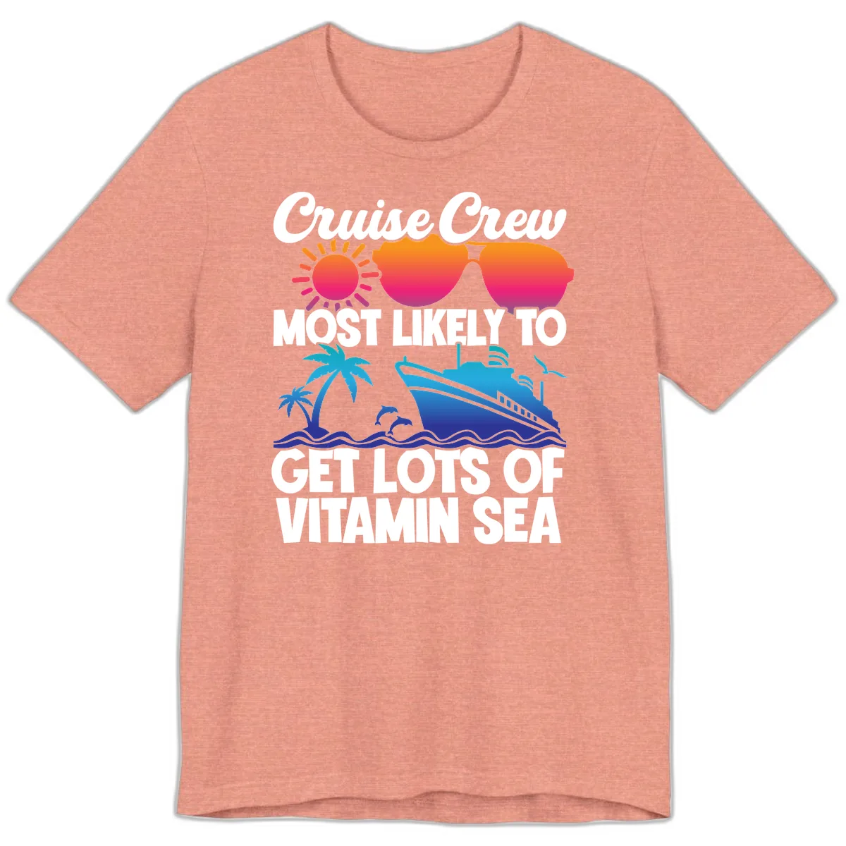 Cruise Crew Vitamin Sea Premium T-Shirt in Heather Sunset