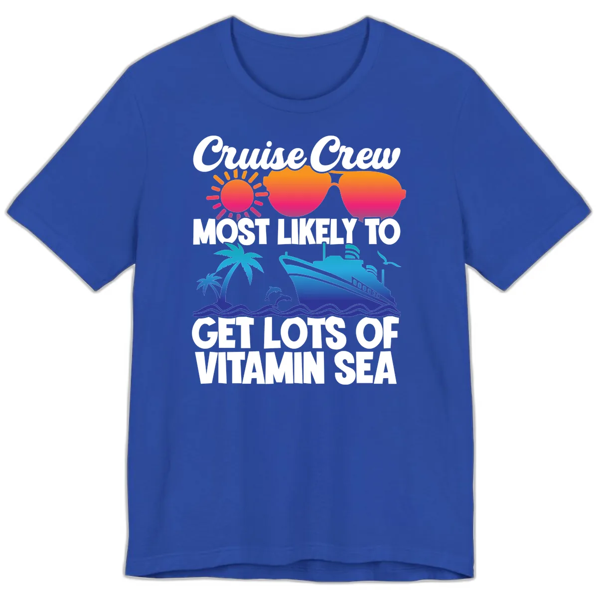 Cruise Crew Vitamin Sea Premium T-Shirt in True Royal