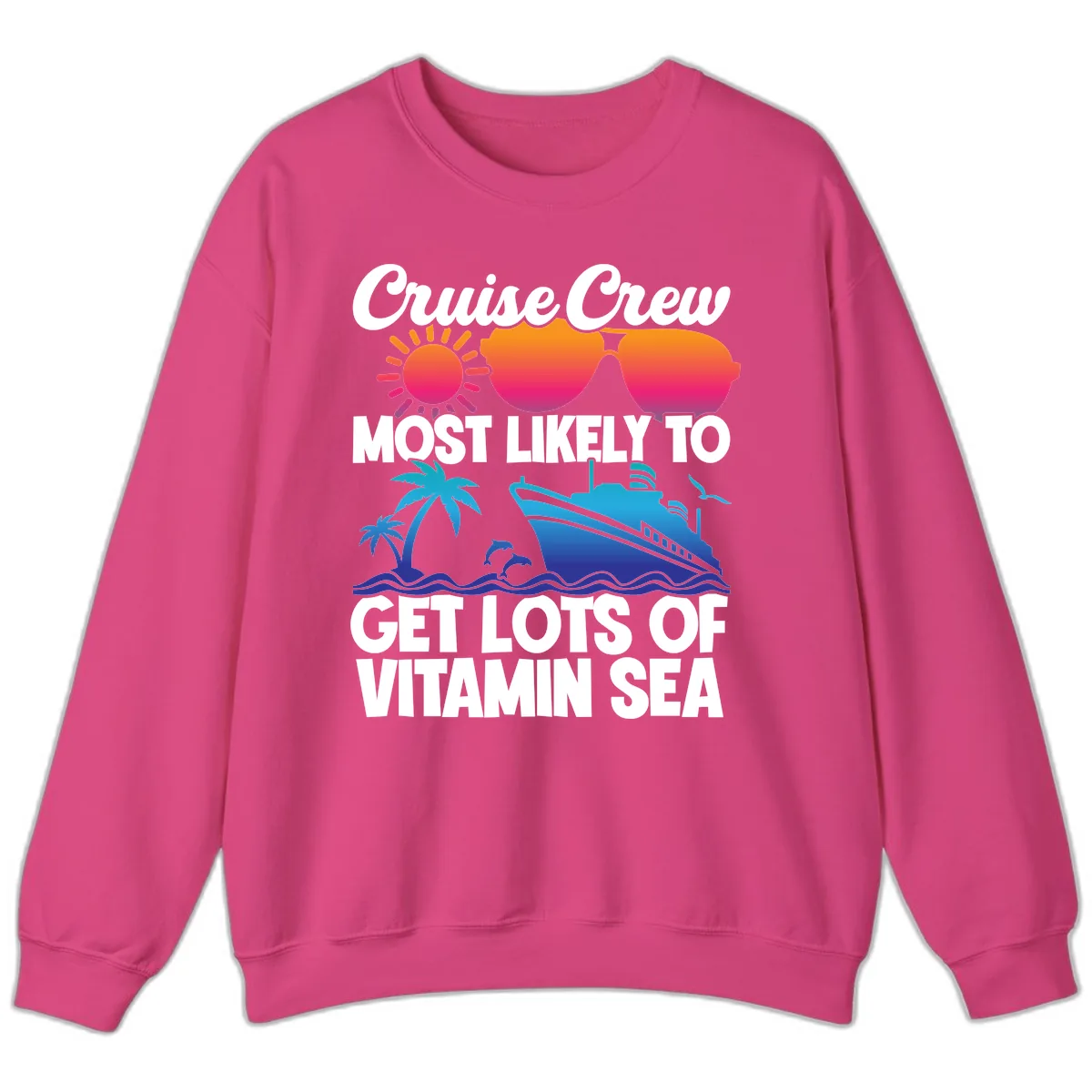 Cruise Crew Vitamin Sea Sweatshirt in Heliconia