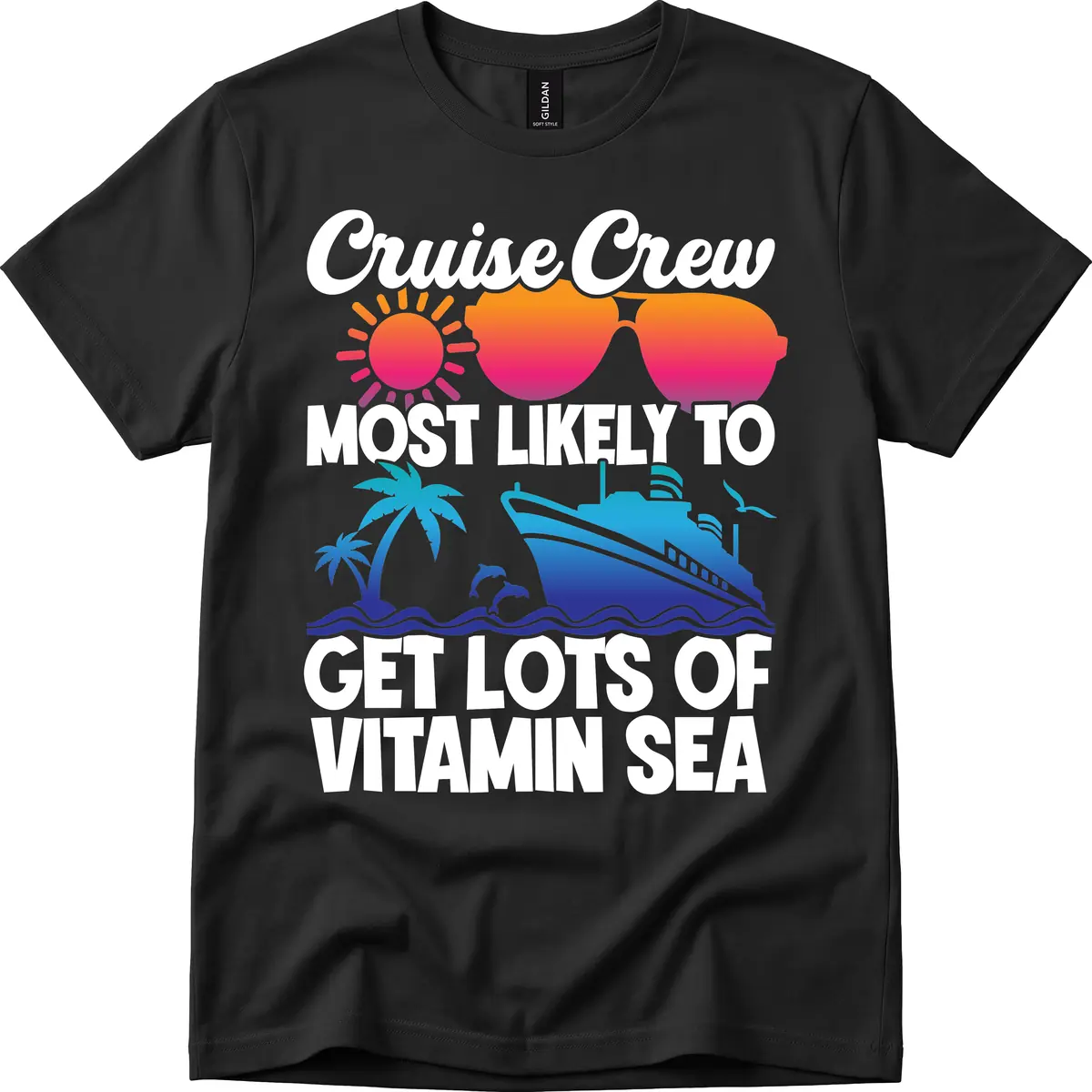 Cruise Crew Vitamin Sea T-Shirt in Black