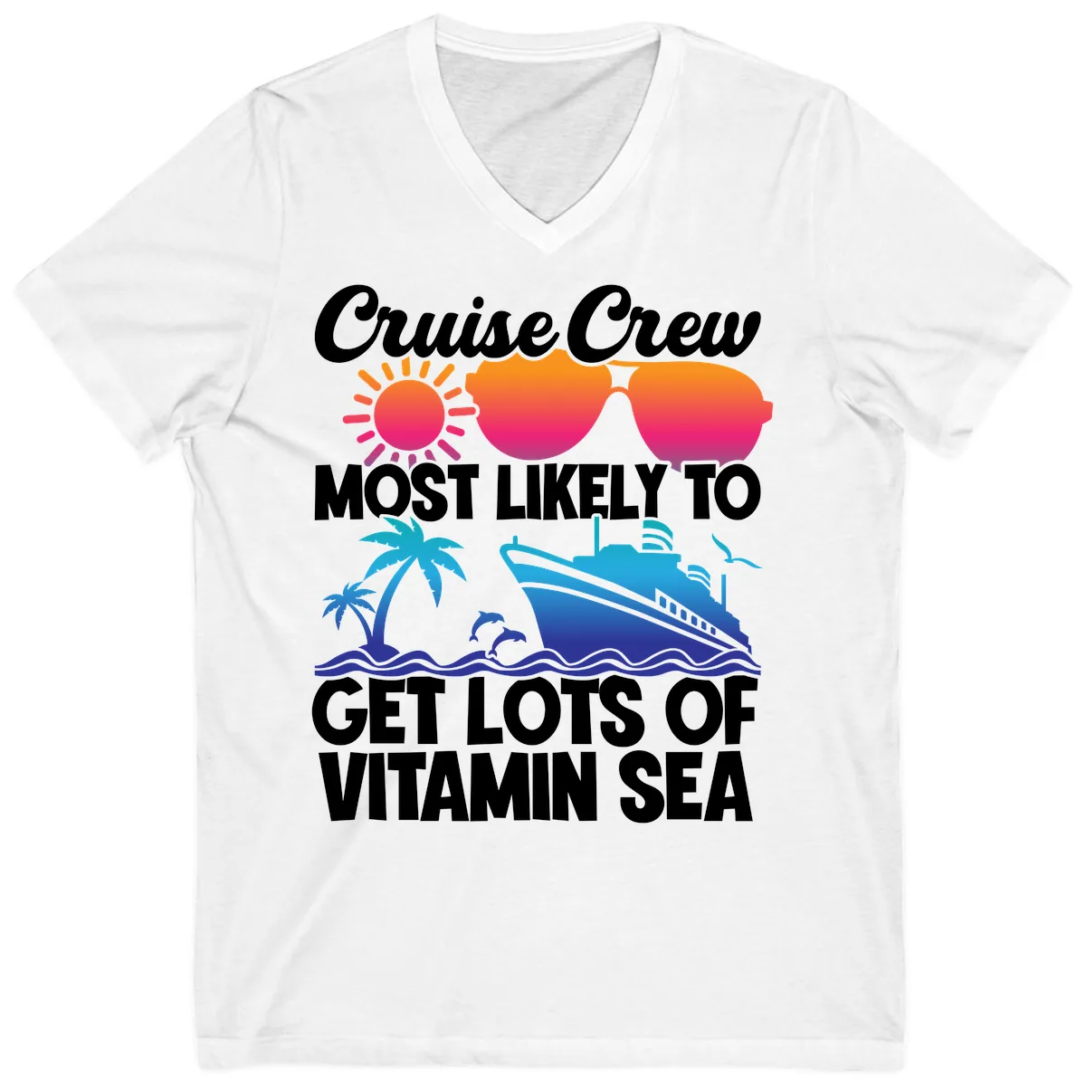 Cruise Crew Vitamin Sea V-Neck in White