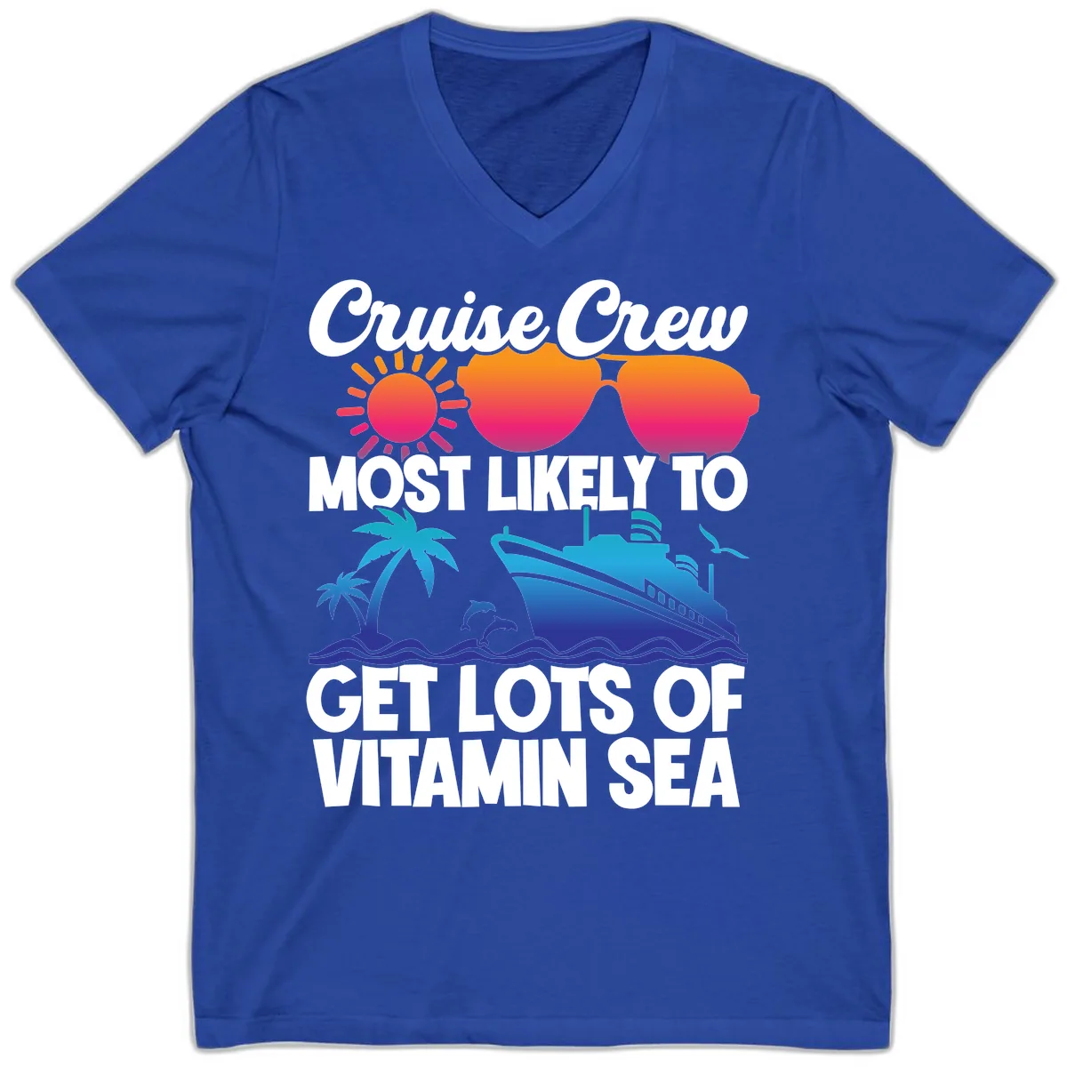 Cruise Crew Vitamin Sea V-Neck in True Royal